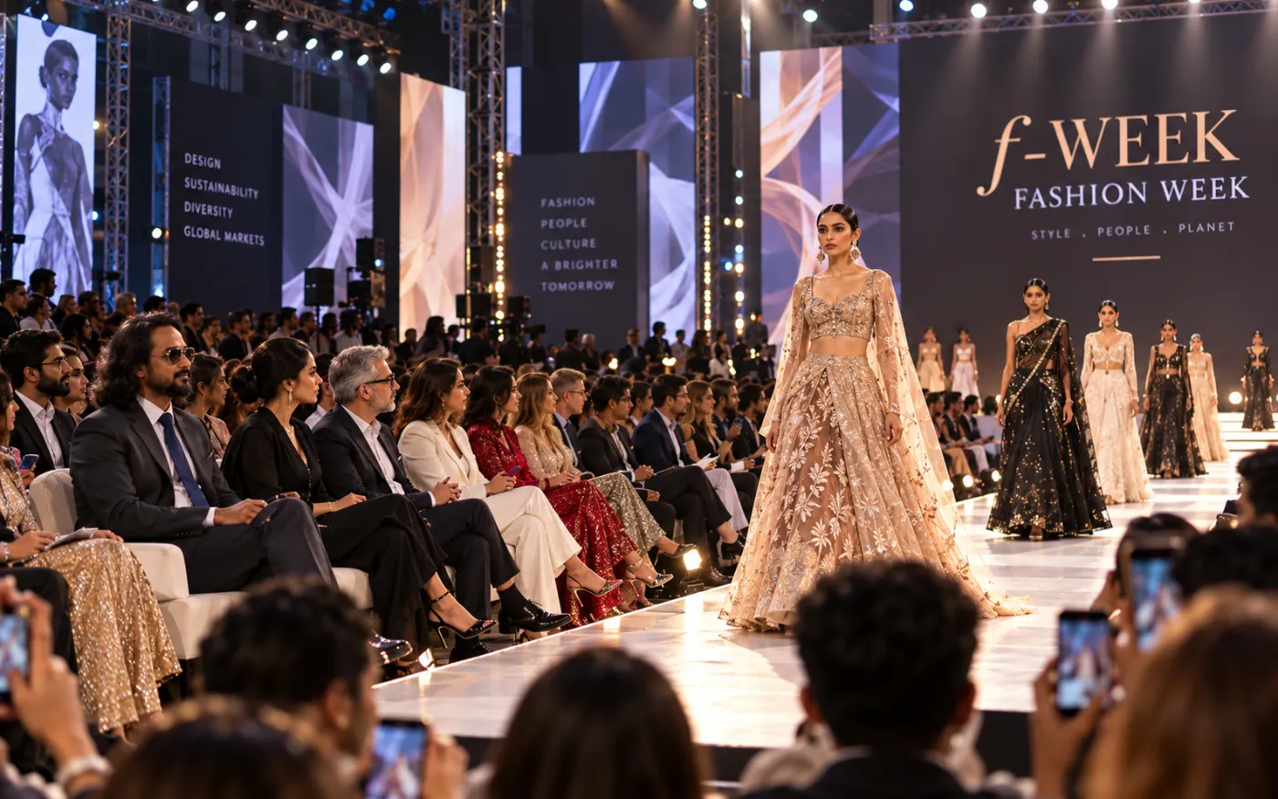 Front row and runway at a fashion week show